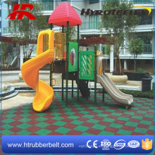 Reciclado caucho Playground Seguridad Azulejos, plano subsuperficie deportivo cuadrado goma azulejos